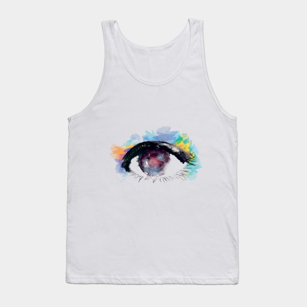 Water Color Eye Tank Top by Nomich